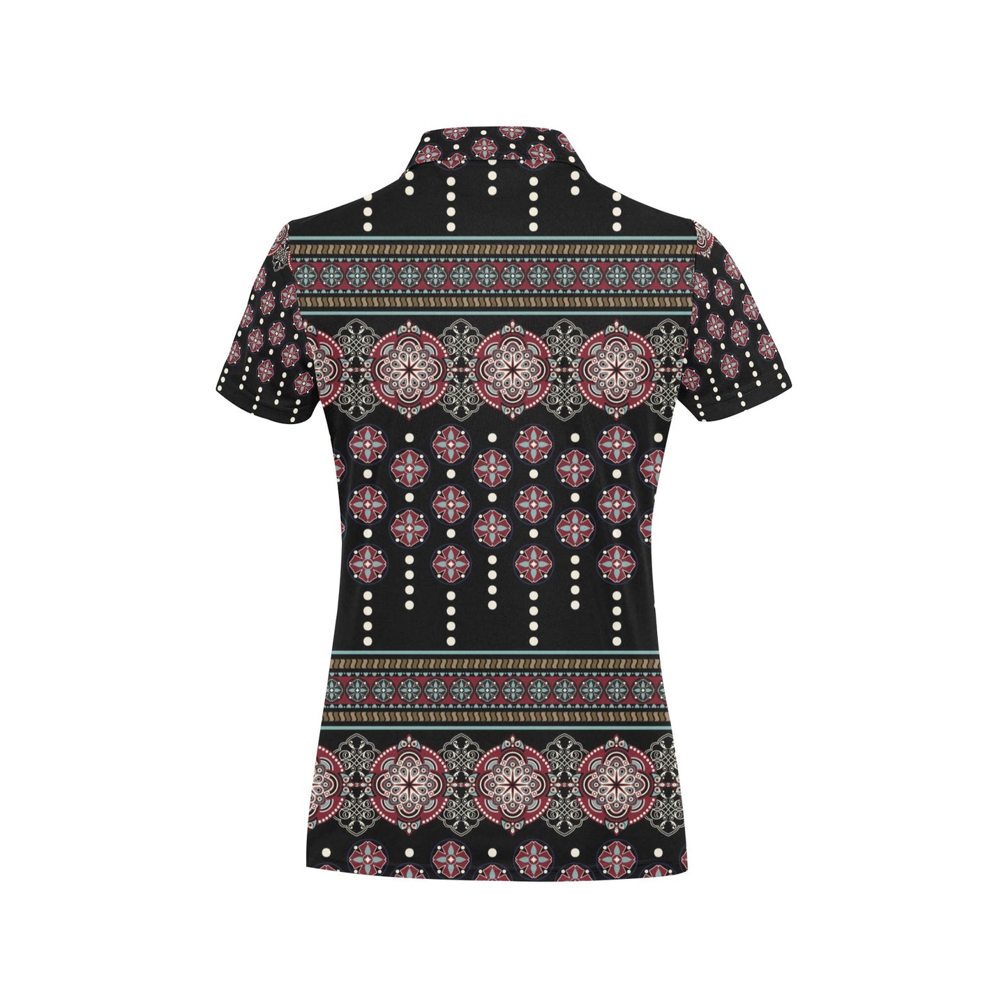 Ethnic Dot Style Print Pattern Women's Polo Shirt