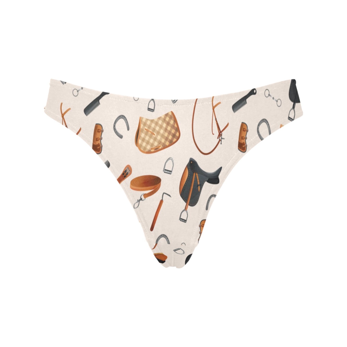 Equestrian Equipment Print Pattern Women's Thongs