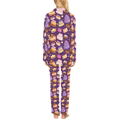 Cake Pattern Print Design 05 Women's Long Pajama Set