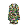 Hibiscus With Butterfly Print Design LKS305 Women's Fleece Robe