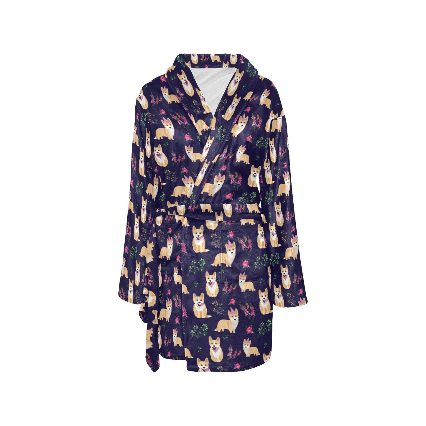 Pembroke Welsh Corgis Pattern Print Design A06 Women's Fleece Robe