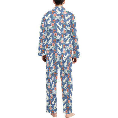 Bunny Pattern Print Design 07 Men's Long Pajama Set