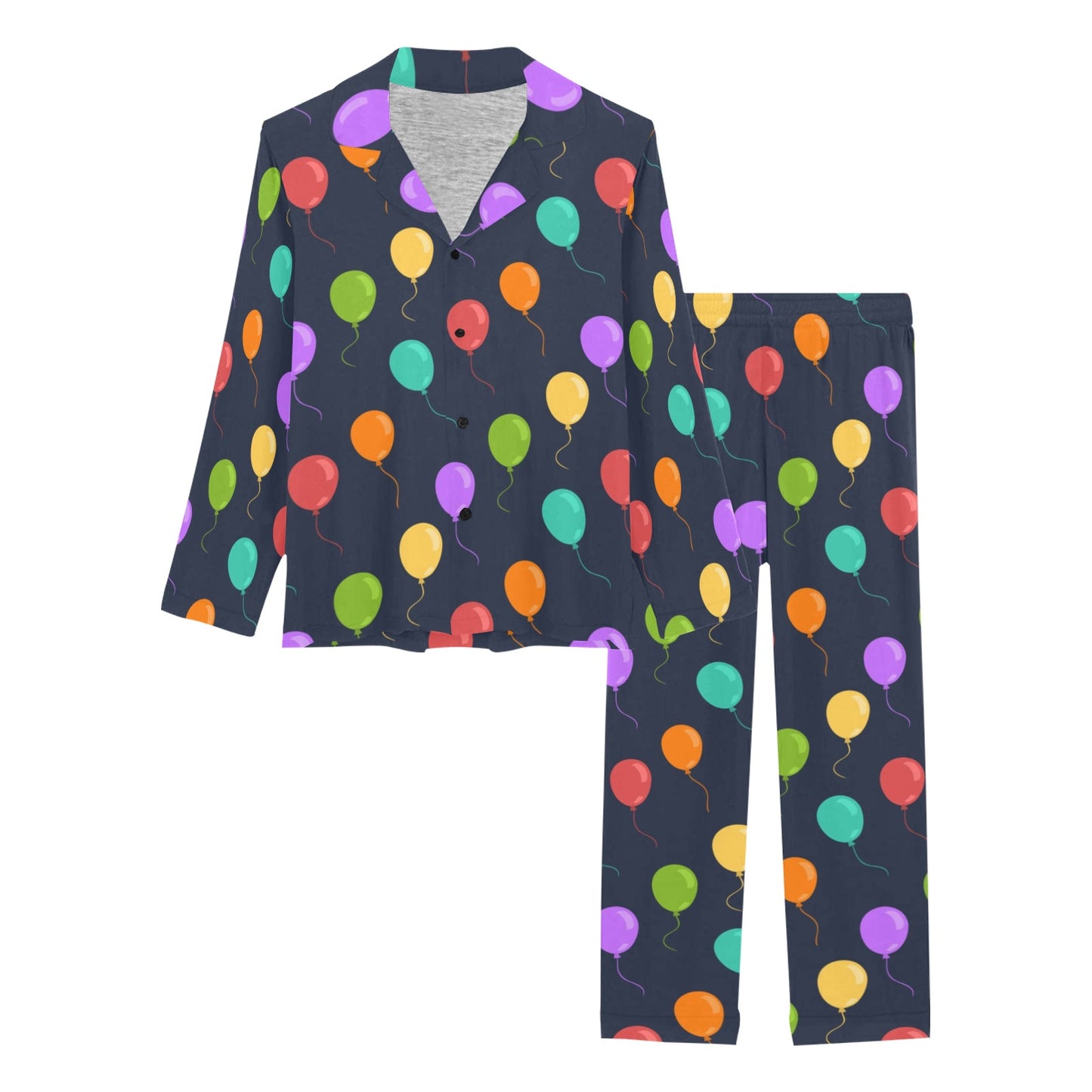 Ballon Colorful Pattern Print Design 03 Women's Long Pajama Set