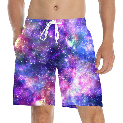 Galaxy Night Stardust Space Print Men's Swim Trunks Beach Shorts