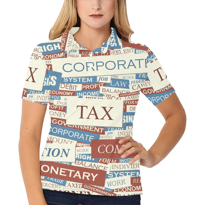 Accounting Financial Pattern Print Design 01 Women's Polo Shirt