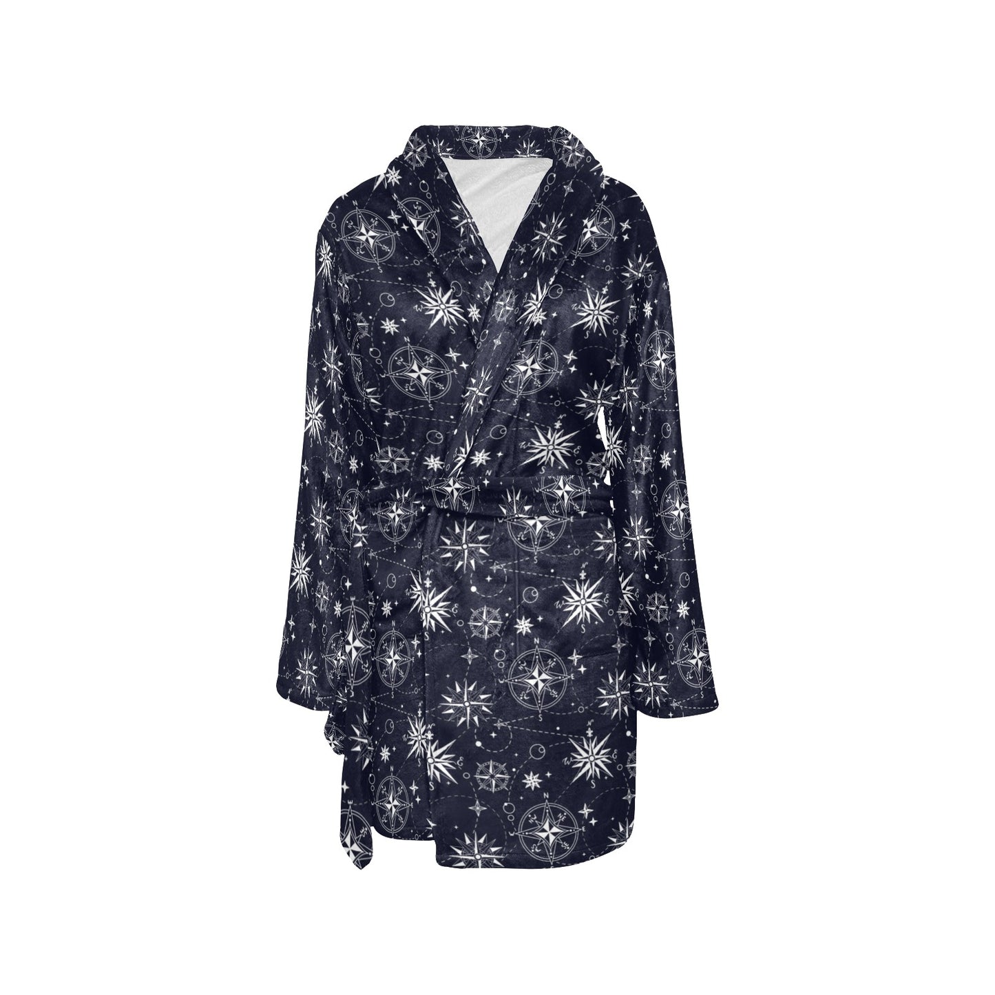 Nautical Sky Design Themed Print Women's Fleece Robe