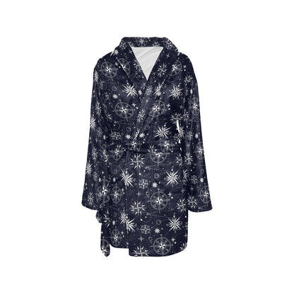 Nautical Sky Design Themed Print Women's Fleece Robe
