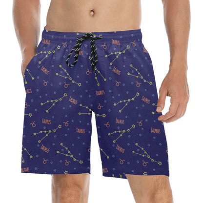 Taurus Print Design LKS301 Men's Swim Trunks Beach Shorts