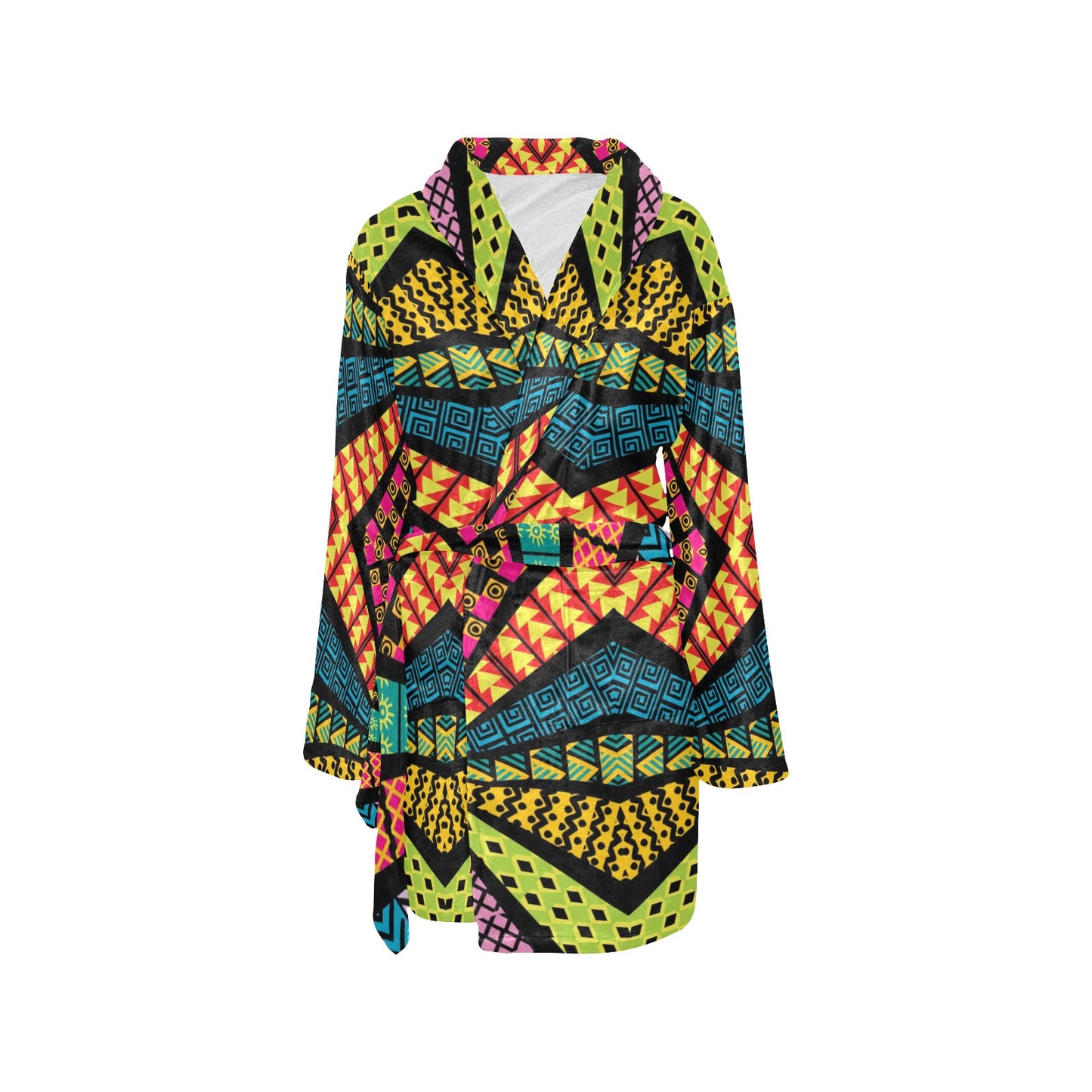 Kaleidoscope Pattern Print Design 05 Women's Fleece Robe