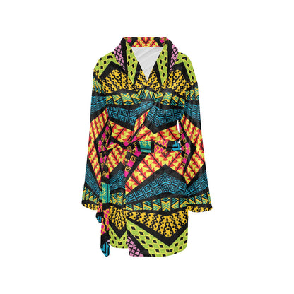 Kaleidoscope Pattern Print Design 05 Women's Fleece Robe