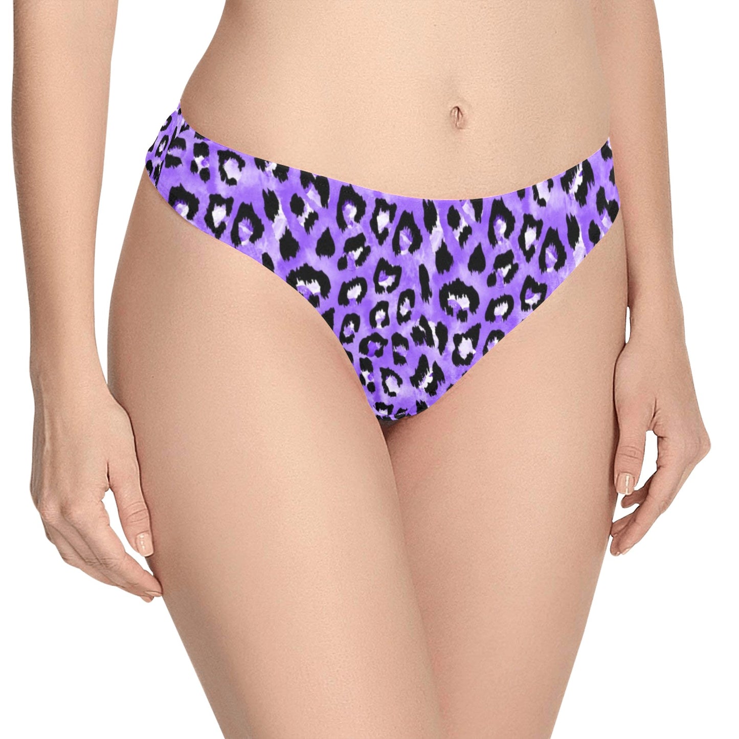 Leopard Purple Skin Print Women's Thongs