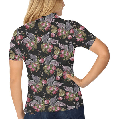 Angel Wings Pattern Print Design 06 Women's Polo Shirt