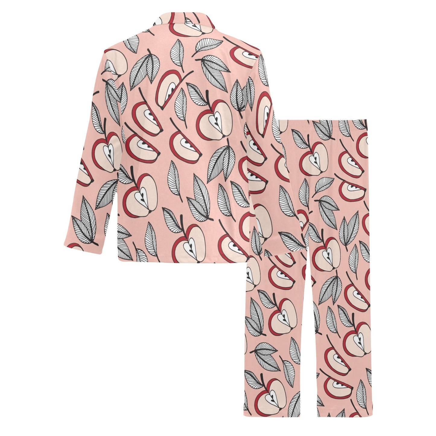 Apple Pattern Print Design AP04 Men's Long Pajama Set