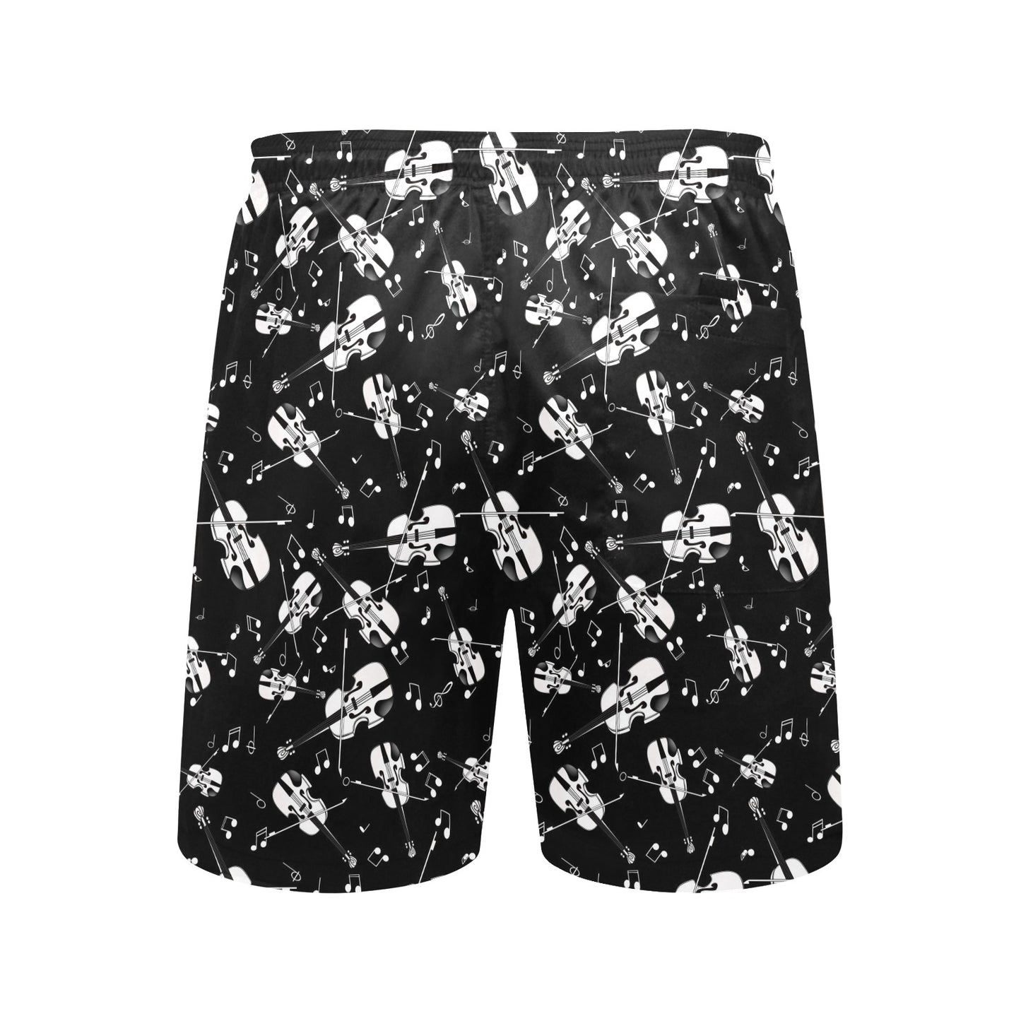 Violin Print Design LKS404 Men's Swim Trunks Beach Shorts
