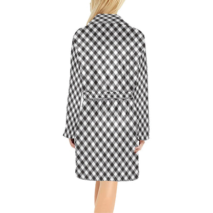 Gingham Print Design LKS402 Women's Fleece Robe