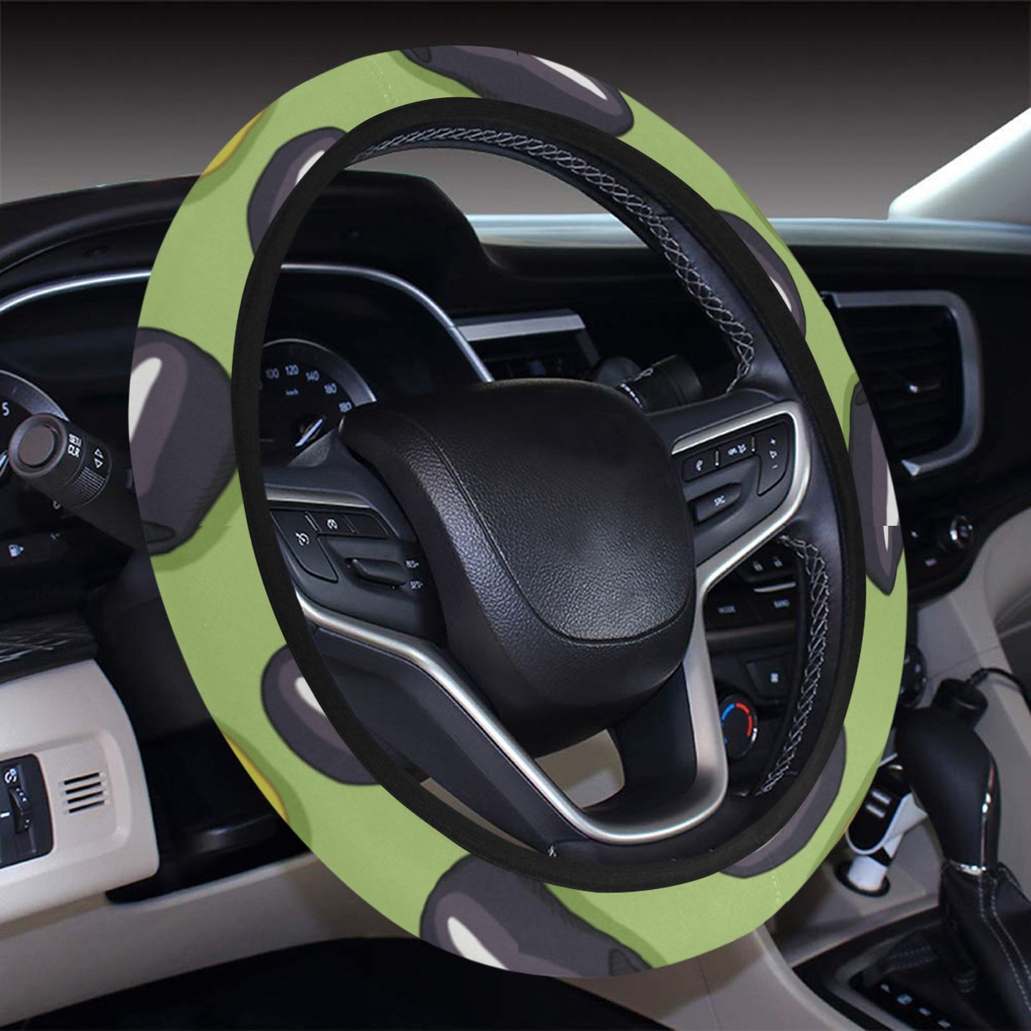 Olive Print Design LKS301 Steering Wheel Cover with Elastic Edge