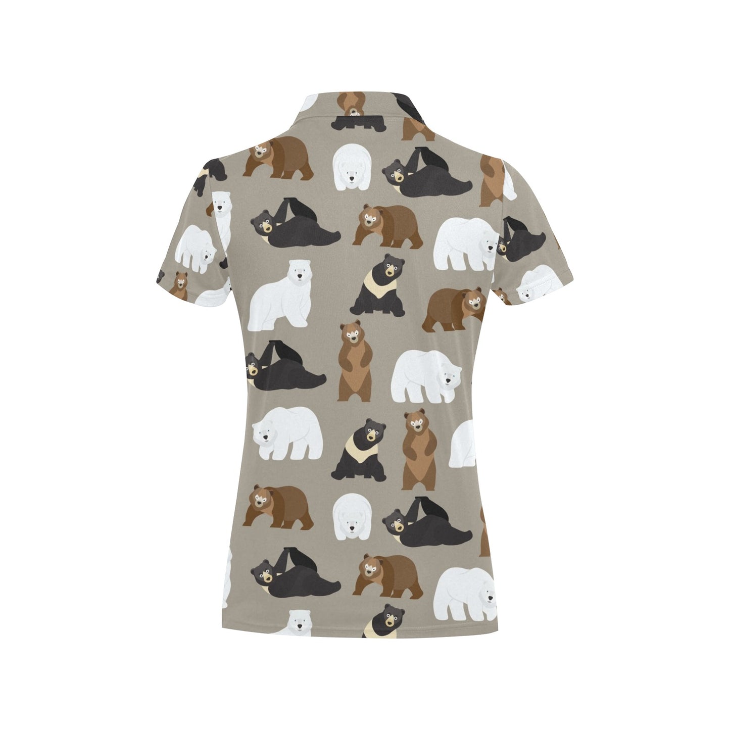 Bear Pattern Print Design BE03 Women's Polo Shirt
