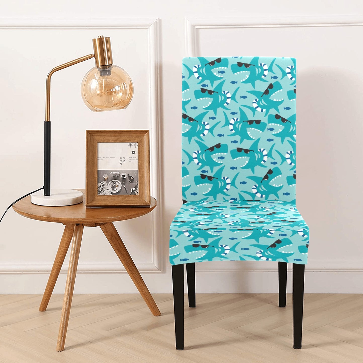 Shark Cute Print Design LKS302 Dining Chair Slipcover