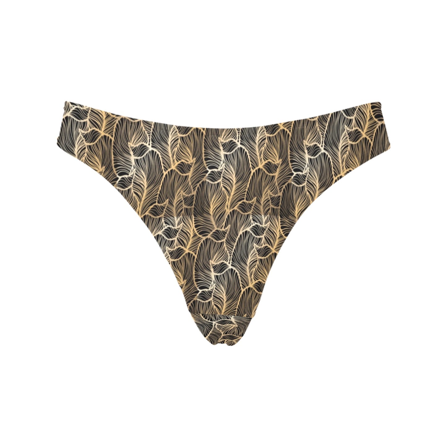 Elegant Gold leaf Print Women's Thongs