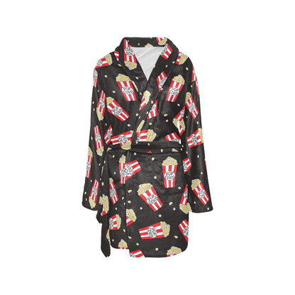 Popcorn Pattern Print Design A01 Women's Fleece Robe