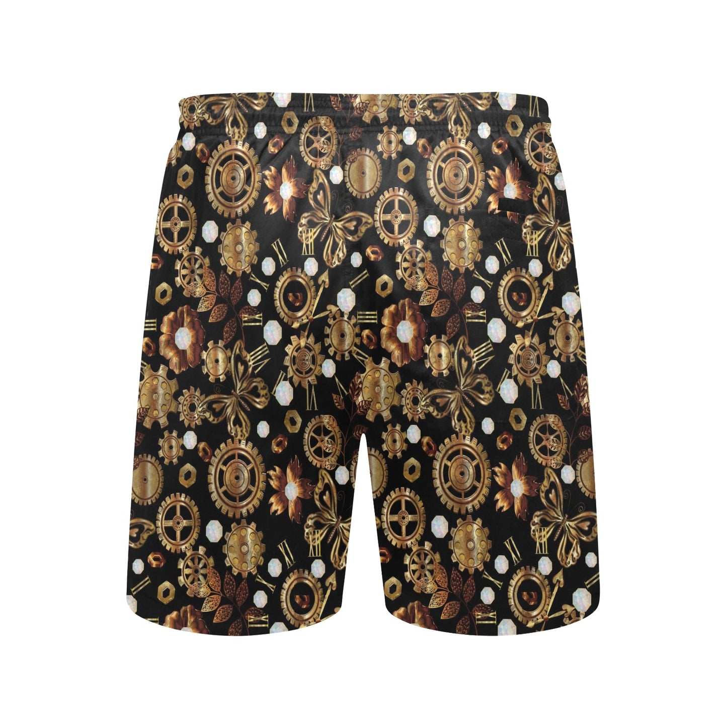 Steampunk Butterfly Design Themed Print Men's Swim Trunks Beach Shorts