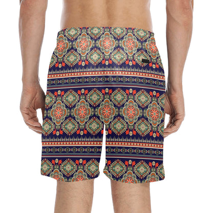 Ethnic Geometric Print Pattern Men's Swim Trunks Beach Shorts