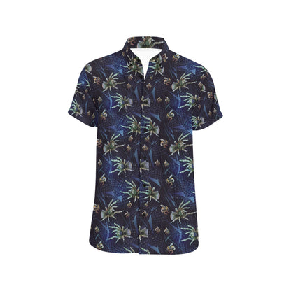 Tarantula Print Design LKS401 Men Short Sleeve Button Up Shirt