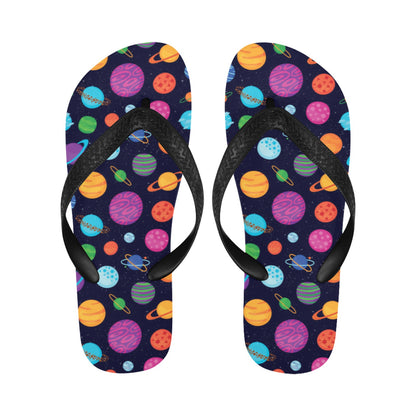 Planet Multicolor Print Design LKS302 Flip Flops