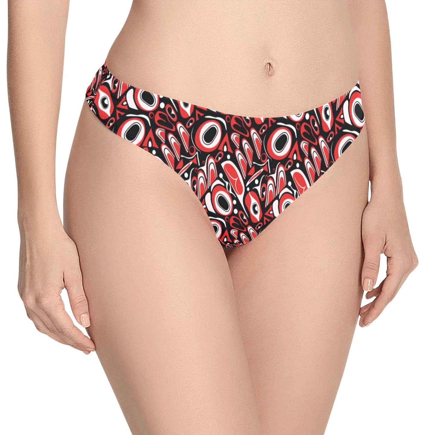 Totem Pole Texture Design Women's Thongs