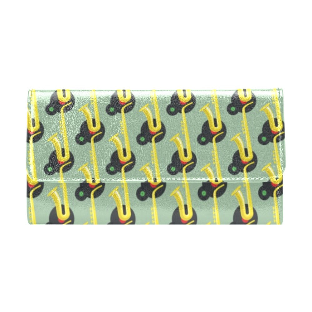 Saxophone Print Design LKS405 Women's Trifold Wallet