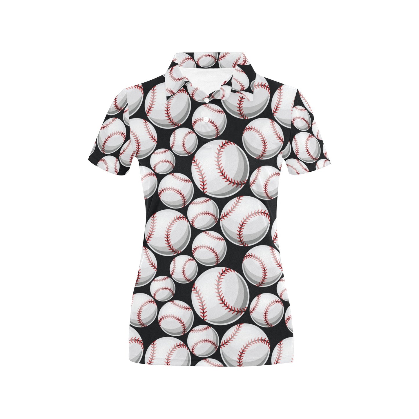 Baseball Black Background Women's Polo Shirt