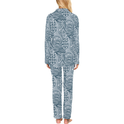 Samoan Pattern Print Design LKS306 Women's Long Pajama Set