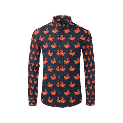 Squirrel Print Design LKS306 Men's Long Sleeve Dress Shirt