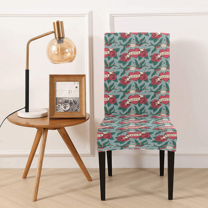 Tattoo Heart Print Design LKS301 Dining Chair Slipcover