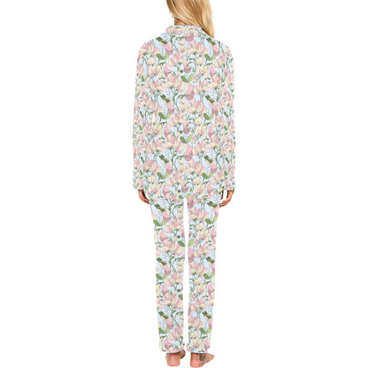 Sweet Pea Print Design LKS304 Women's Long Pajama Set