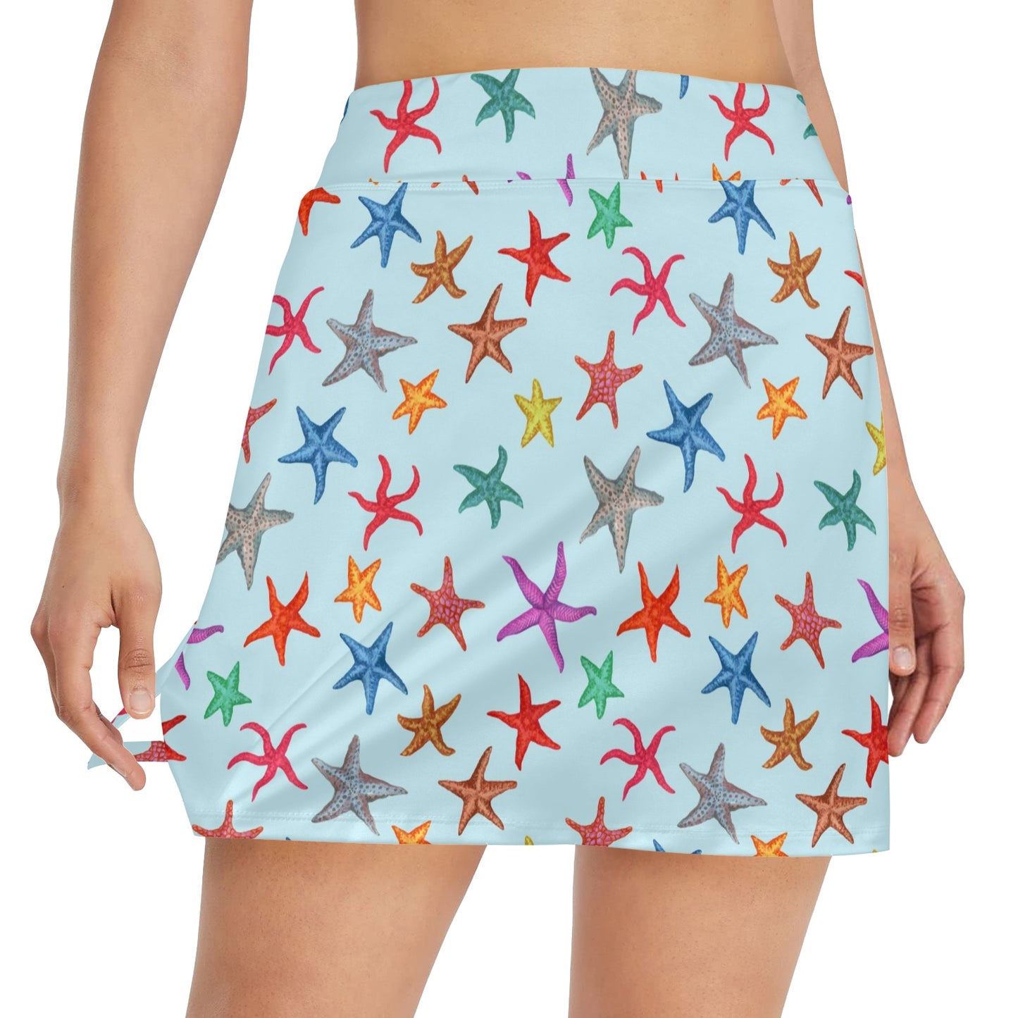 Starfish Print Design LKS402 17" Golf & Pickleball Skort with Pockets