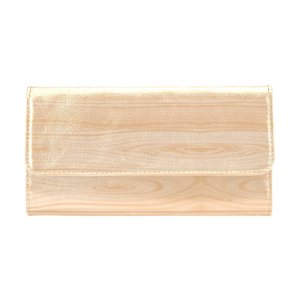 Wood Texture Print Design LKS302 Women's Trifold Wallet