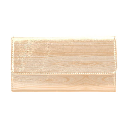 Wood Texture Print Design LKS302 Women's Trifold Wallet