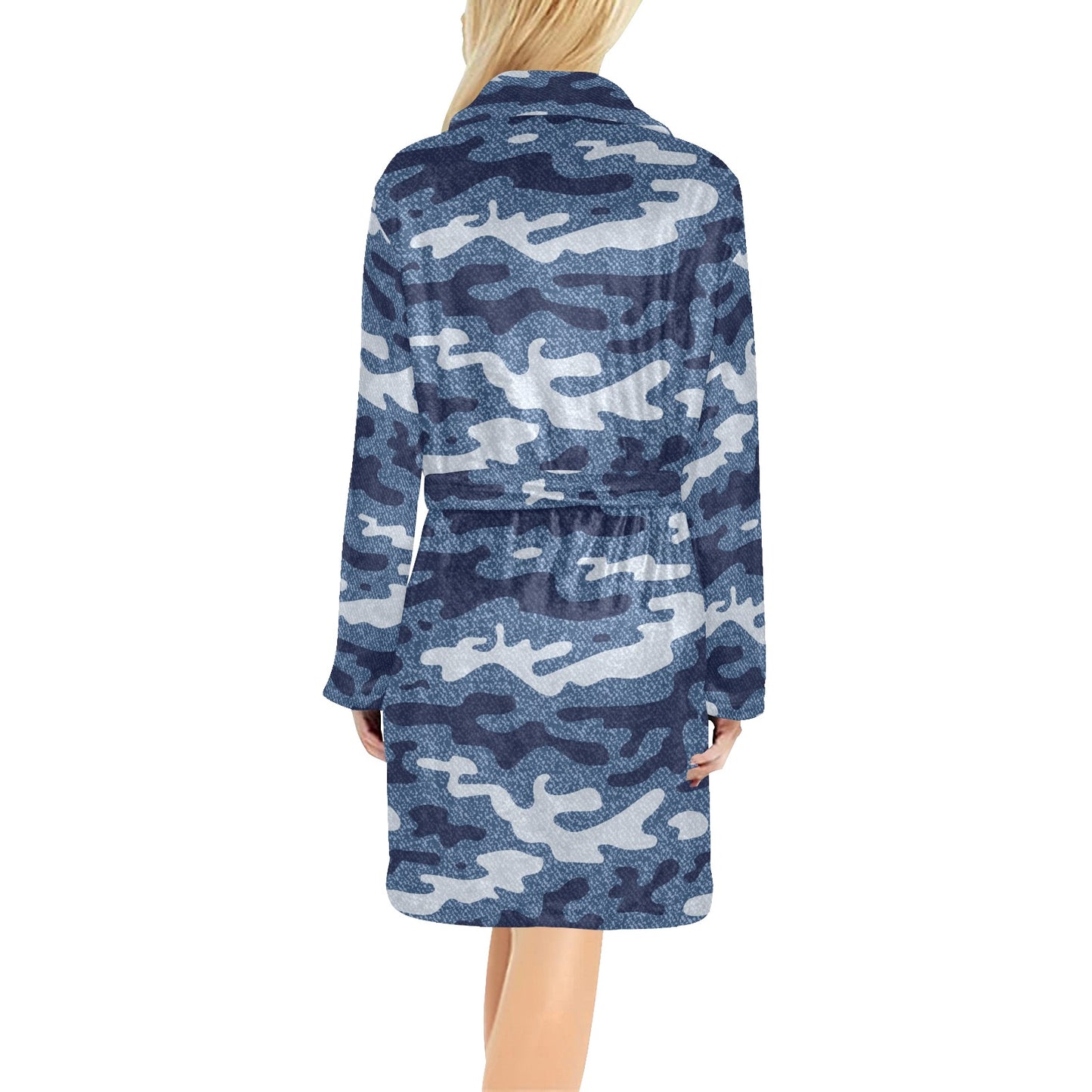 Jean Camouflage Pattern Print Design 05 Women's Fleece Robe