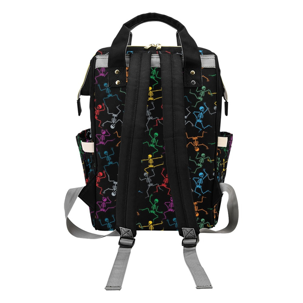 Skeleton Colorful Print Design LKS302 Diaper Bag Backpack