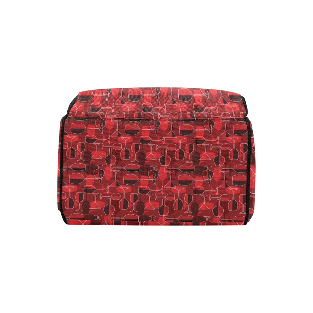 Wine Glass Print Design LKS301 Diaper Bag Backpack