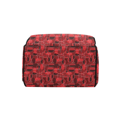 Wine Glass Print Design LKS301 Diaper Bag Backpack
