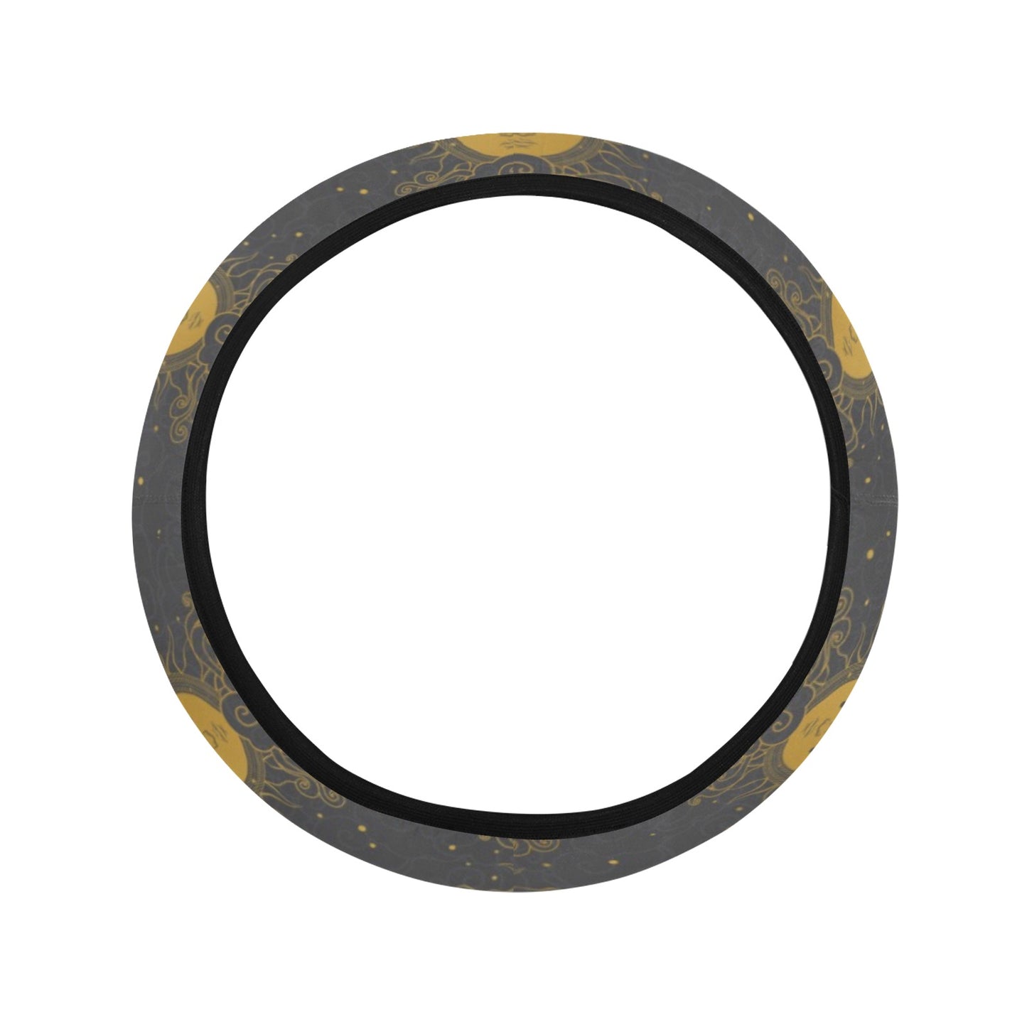 Sun Moon Print Design LKS305 Steering Wheel Cover with Elastic Edge