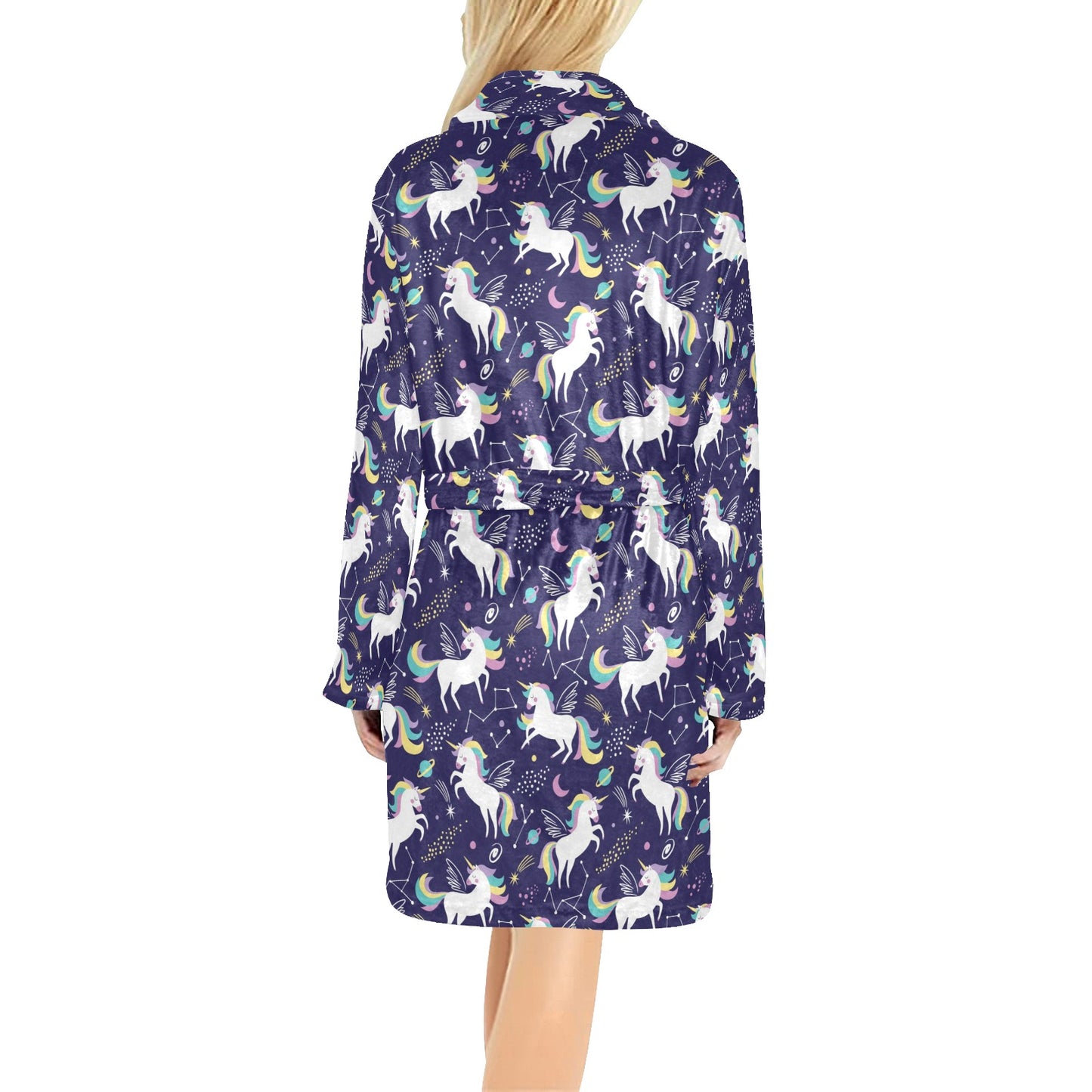 Unicorn Print Design LKS305 Women's Fleece Robe
