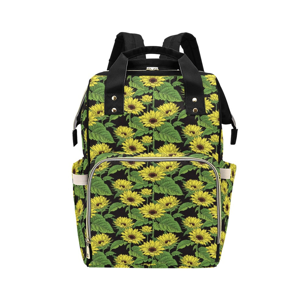 Sunflower Print Design LKS3010 Diaper Bag Backpack