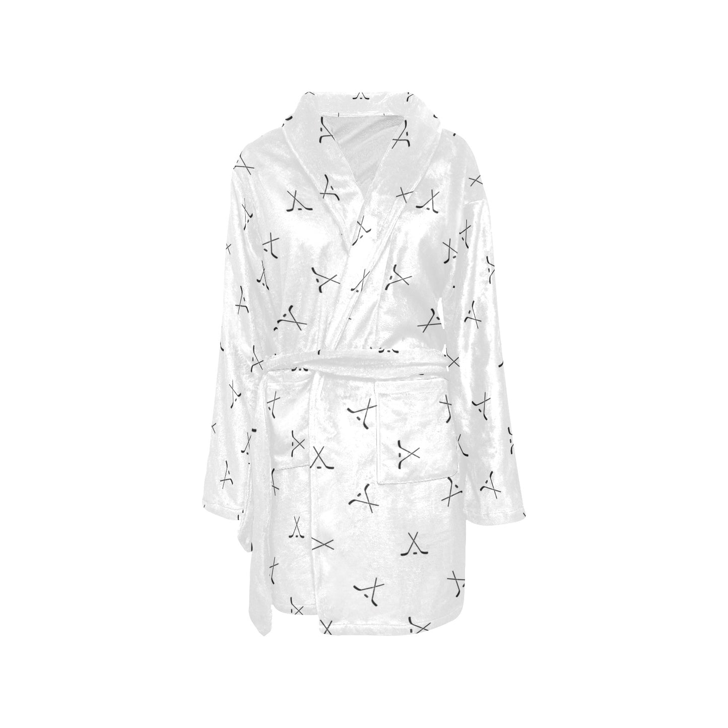 Hockey Print Design LKS304 Women's Fleece Robe