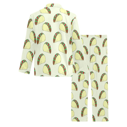 Taco Pattern Print Design TC05 Men's Long Pajama Set