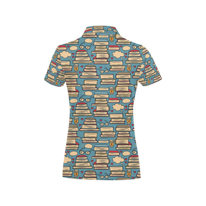 Book Pattern Print Design 03 Women's Polo Shirt