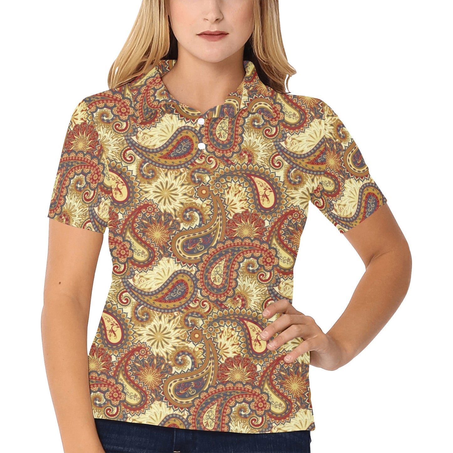 Boho Pattern Print Design 08 Women's Polo Shirt