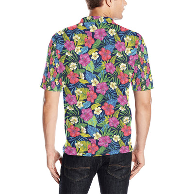 Hibiscus Print Design LKS3010 Men Polo Shirt